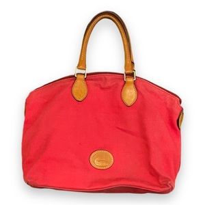 Dooney & Bourke Vintage Red Canvas Satchel Bag